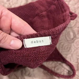 Debut Knit Cropped Tank Top - Wine Berry thumbnail 3