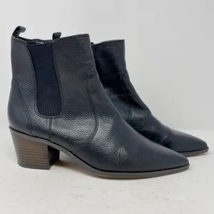 Franco Sarto Black Leather Sager Heeled Chelsea Boots Size 9.5 thumbnail 3