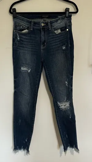 Judy Blue Distressed‎ Skinny Denim Jeans Size 7/28 thumbnail 1