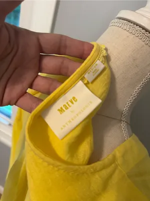 EEUC Maeve by Anthropologie yellow blouse size M thumbnail 3