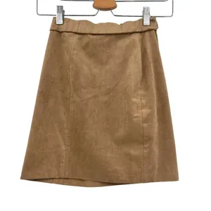 Aritzia Wilfred Free Vegan Suede Tan‎ Straight Skirt Size 2 thumbnail 2