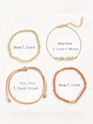 4Pcs Glass Wayerproof Bracelets Tan thumbnail 3