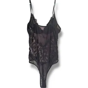 NWOT Black Lace & Mesh Lingerie Bodysuit w/Adjustable Straps – Sexy&Elegant XL thumbnail 4