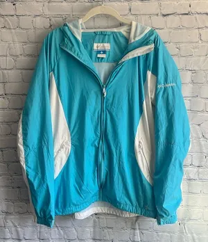 Columbia Blue and White Lightweight, Windbreaker, Jacket Womans‎ Size Large thumbnail 1