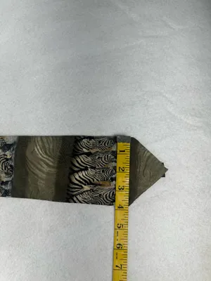 Endangered Species Mens Tie Silk Art Zebras At The Waterhole Necktie Vintage thumbnail 3