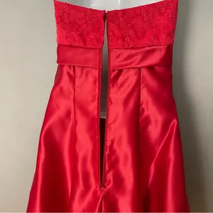 Vintage Jessica‎ McClintock for Gunne Sax Prom Dress Homecoming Strapless Red 3 thumbnail 12