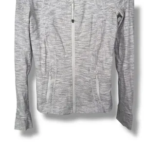Lululemon Define Jacket‎ Size 6 White Gray Space Dye Athletic Full Zip thumbnail 3
