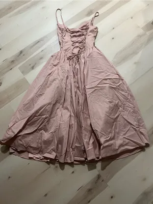 Babyboo NWT Women Medium Blush Soft Dusty Pink Balletcore Midi Princess Dress thumbnail 12