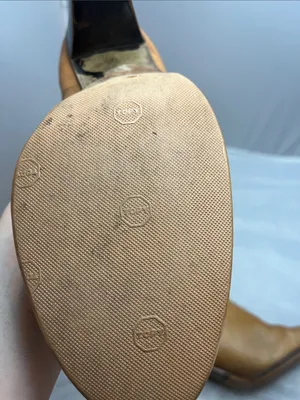 Women's 80s Vintage Tan Leather Mid-Calf Heeled Western Boots - Size 7B thumbnail 16