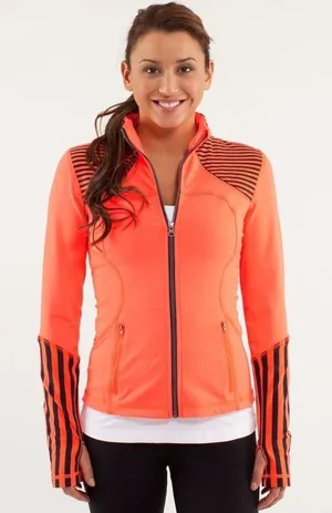 Lululemon Forme Jacket Light Flare‎ Classic Stripe Light Flare Inkwell Size 4 thumbnail 1