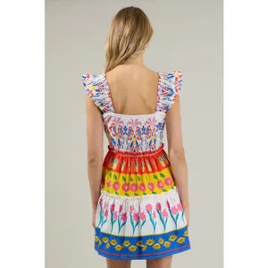 NWT Sugarlips‎ Olympia Floral Ruffle Tiered Mini Dress Size 3X Tropical Colorful thumbnail 6
