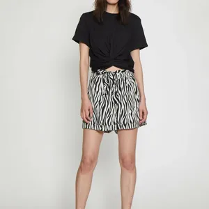 Walter Baker Mia Zebra Print Shorts w/ Tie Belt thumbnail 5