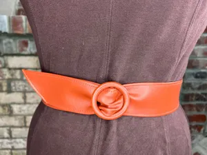 cinch belt Faux leather brown thumbnail 1