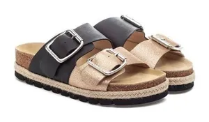 J slide black gold‎ sandals size 9 thumbnail 1
