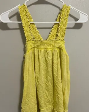 Anthropologie Pilcro Yellow Smocked Tank thumbnail 5