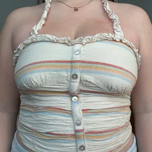 American Eagle Outfitters Multicolor Striped halter Top size medium thumbnail 1