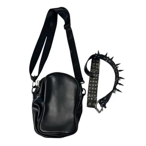 SCREAM Ghost Face Crossbody Purse Spiked Choker Bracelet Goth Rave Punk Cosplay thumbnail 4