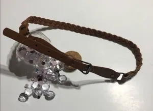Pushadi 34” Braided Brown Vegan Leather Belt EUC thumbnail 3