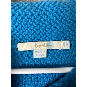 Boden Women’s Size 2 Blue Wool Cotton Textured Knit Mock Neck Sweater Top thumbnail 5