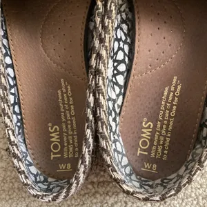 Tom’s Alpargata Slip On Shoes Loafers Alpargata Brown Herringbone Used Women’s 8 thumbnail 5