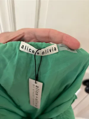 Alice & Olivia Alette Halter Maxi Dress Green‎ New Size 12 NWT Bandana Print thumbnail 14