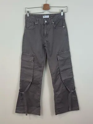 Zara | Taupe Brown Cargo Pants Size 0 Women’s thumbnail 1