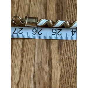 Gold & White Spiral Waist Chain Belt With Dangling Charm & Adjustable Clasp W27 thumbnail 7