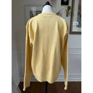 Lauren Ralph Lauren Yellow Cotton Crewneck Sweater L thumbnail 4