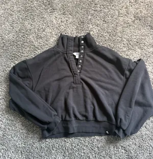 JoyLab Black Snap-Front Funnel Neck Sweatshirt thumbnail 5