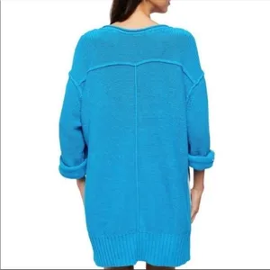 Free People Firefly‎ Tunic Sweater in Blue Size Small thumbnail 4