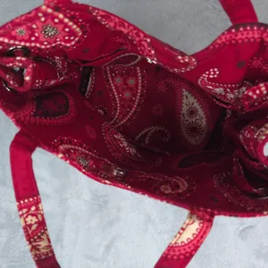 Vera‎ Bradley Handbag Womens Small Red Paisley Quilted Cotton Boho Bag thumbnail 8
