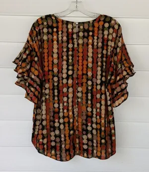 Sami & Jo Ruffle Sleeve Blouse Sz S thumbnail 1