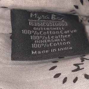 Myra handmade tooled bag leather & cotton carve detachable strap thumbnail 5