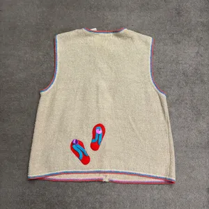 Bellepoint Flip Flop Embroidered Summer Sandals Button Up Sweater Vest thumbnail 3