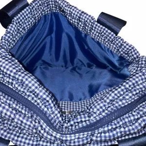 NEW With Tag AS Revival Altar’d State Blue & White Quilted Gingham Gym Bag Tote Laptop Bag thumbnail 6