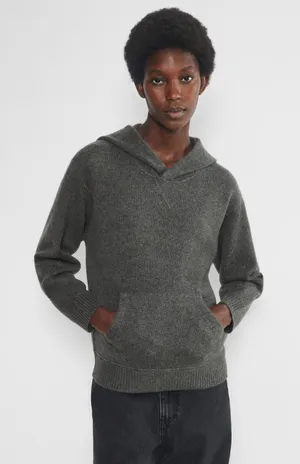 TNA‎ Aritzia Womens Bobby Merino Wool Blend Grey Cozy Gorpcore Hoodie Size M thumbnail 1