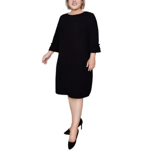 NWT Ny Collection Womens Textured Knit Plus Size Dress WTXD4237D Black 3X thumbnail 4