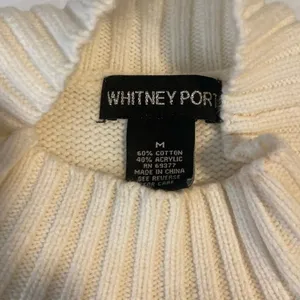 Whitney‎ Port Pointelle Stitch Mock Neck Sleeveless Fisherman Sweater Size M thumbnail 4