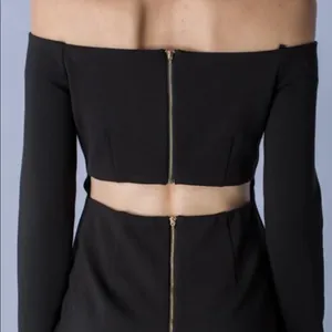 Do + Be Black Shoulder Cocktail Dress Cutout Back Medium LBD thumbnail 3