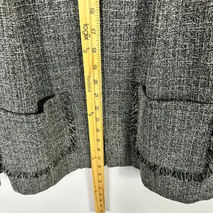 Fashion Bug 18/20W Tweed Fringe Jacket Black Quiet Luxury Office‎ Old Money 90s thumbnail 4