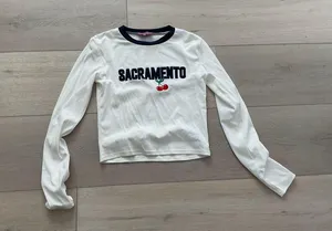 Edikted Long Sleeve White Graphic Top thumbnail 1