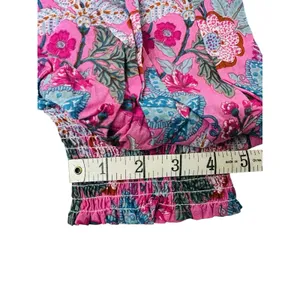 NWT Maisie Floral Ballon 3/4 Sleeve 100% Cotton Minidress Pink Ethnic Size Large thumbnail 9