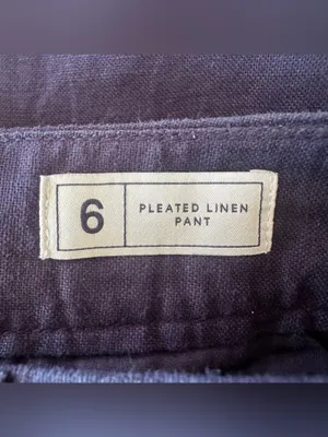 Gap Pleated Linen Blend Pants Trousers Women’s 6 Navy Blue Wide Leg High Rise thumbnail 8