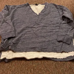 J crew blue v‎ neck top L thumbnail 2