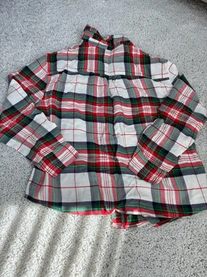 Aerie Plaid Flannel Pajama Top - Red & Green Womens Size Small thumbnail 3