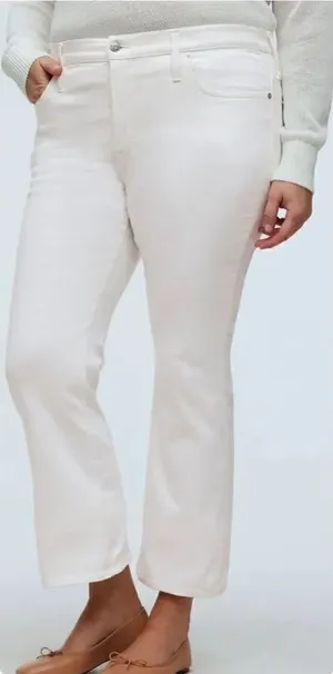 Madewell Mid Rise Kick Out With Magic Pocket White Plus Size thumbnail 1