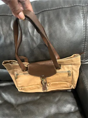 Valentina Brown Leather Interior Tote Tan thumbnail 3