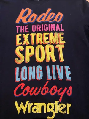Wrangler Organic Cotton Crew Graphic Western Rodeo Cowboys Sweatshirt Size M thumbnail 2