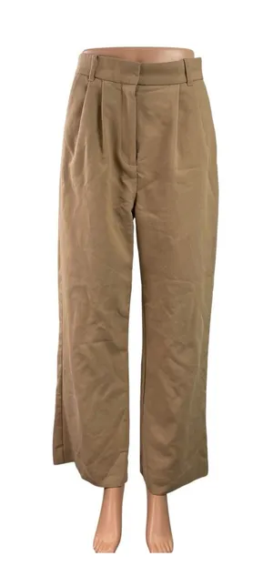 Abercrombie & Fitch Womens Brown Pleated High Waisted Wide Leg Trousers Pants 27 thumbnail 1