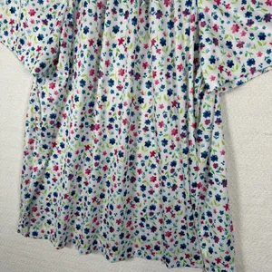 Vintage 1X Joro Womens Blouse Hawaiian MuuMuu Peasant Top Short Sleeve Floral‎ thumbnail 4
